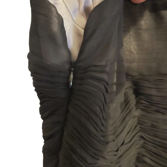 RUCH Cocktail Dress Black Ruched Bodycon Small 100% Silk Sleeveless Line… - Picture 4 of 9